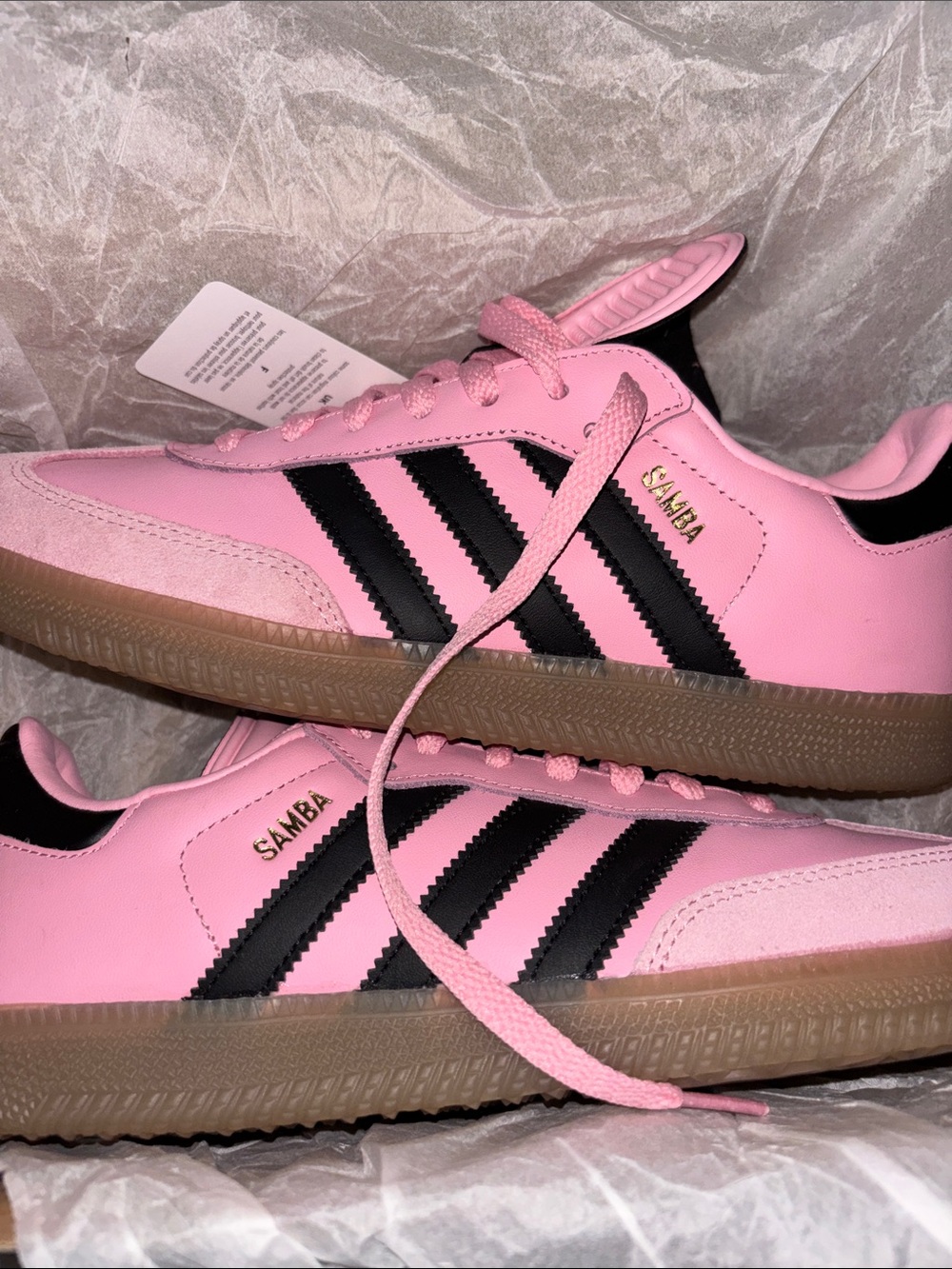 Messi adidas Samba Women's Pink and Black Leather Sneakers